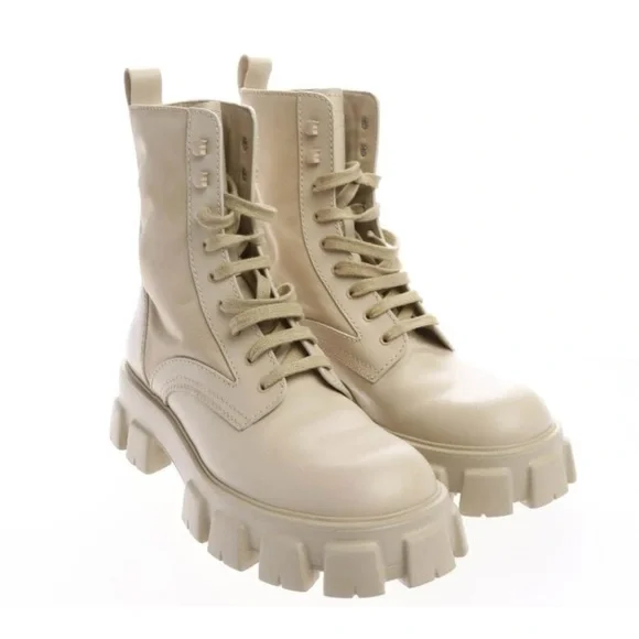 Prada mONOLITH brushed leather boots size 39 made in Italy - Picture 1 of 6